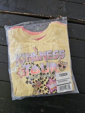 365 Kids NWT Girls 6 3 Pack of Graphic Tees Short Sleeve Yellow Pink Kindness